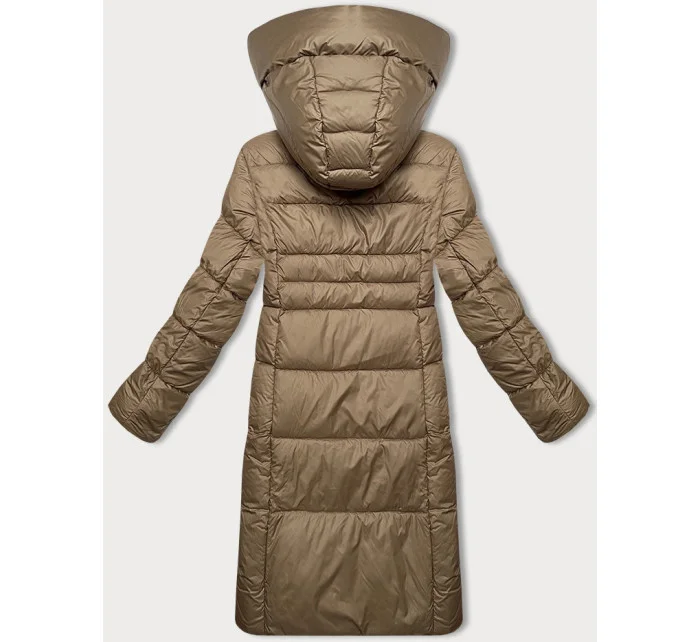 Béžová dámská zimní bunda s kontrastní podšívkou model 21248806 - Glakate
