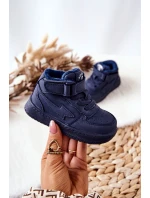 Dziecięce Ocieplane Wysokie Buty Sportowe Granatowe Clafi Dziecięce Ocieplane Wysokie Buty Sportowe Granatowe Clafi