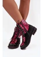 dámské kotníkové boty z přírodní kůže na ploché podrážce model 21713991 - Maciejka