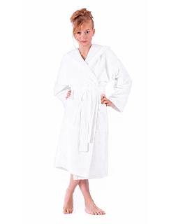 Detský bambusový župan Sauna s kapucňou Baby Sauna Baby White