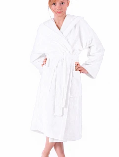 Detský bambusový župan Sauna s kapucňou Baby Sauna Baby White