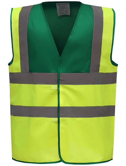 Bezpečnostná vesta Yoko HVW 100 Hi-Vis 79.W100, farba paramedic green/hi vis yellow Bezpečnostná vesta Yoko HVW 100 Hi-Vis 79.W100, farba paramedic green/hi vis yellow
