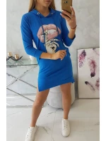 Šaty s dlhším chrbtom a farebnou nevädzovou potlačou