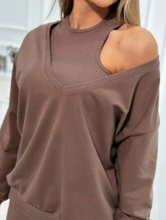 model 19752330 set halenka + top + legíny mocca - K-Fashion