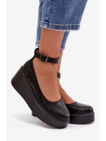 Dámské polobotky na platformě s páskem Černé Belvissa Dámské polobotky na platformě s páskem Černé Belvissa