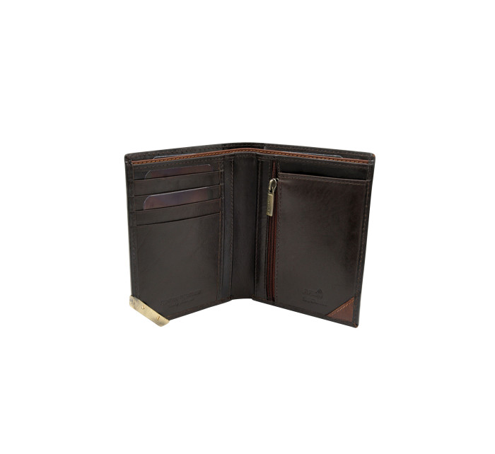 Tmavohnedá a hnedá vertikálna pánska peňaženka