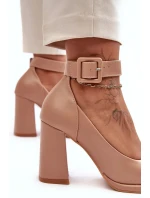 Lodičky na vysokom podpätku so sponou, béžové Idovana Lodičky na vysokom podpätku so sponou, béžové Idovana