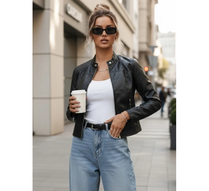 Dámska kožená bunda TIFANNY black FashionStreet TY4548