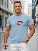 Tshirt męski bawełniany z nadrukiem California błękitny model 22316139 - FashionStreet Tshirt męski bawełniany z nadrukiem California błękitny model 22316139 - FashionStreet