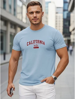 Pánske bavlnené tričko s potlačou „California“ v modrej farbe, FashionStreet NX5140R