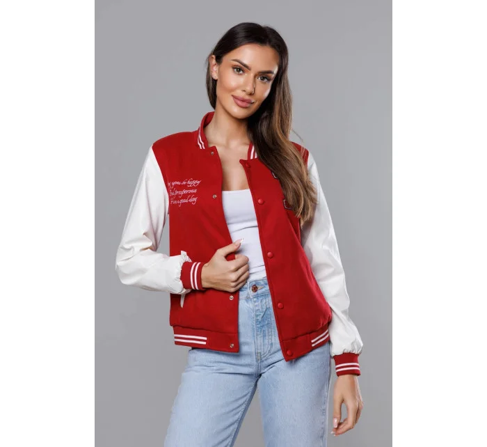 Tmavo červená dámska bunda typu bomber (16M9067-270) Tmavo červená dámska bunda typu bomber (16M9067-270)