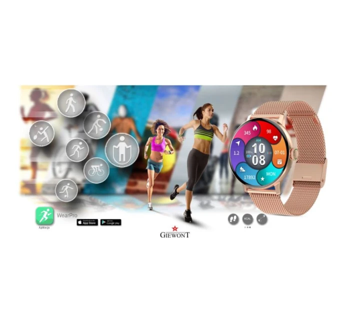 Dámské chytré hodinky Pink Gold model 21804667 - Giewont Dámské chytré hodinky Pink Gold model 21804667 - Giewont