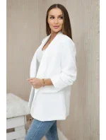 Sako s klopami elegantné ecru
