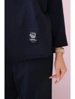 Bavlněná mikina kalhoty set námořnictvo Bavlněná mikina kalhoty set námořnictvo