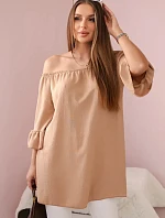 Španielska blúzka s volánmi na rukáve Camel