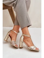 Sandały Z Naturalnej Skóry Na Słupku Laura Messi 2766