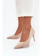 Dámské lodičky z eko semiše béžové model 21711417 - Boto