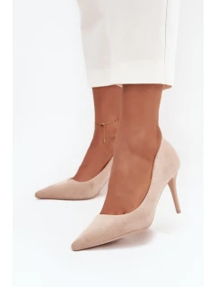 Dámské lodičky z eko semiše béžové model 21711417 - Boto