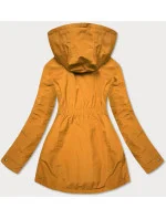 Dámska obojstranná bunda do pása v žlto-pepito farbe (M-163)