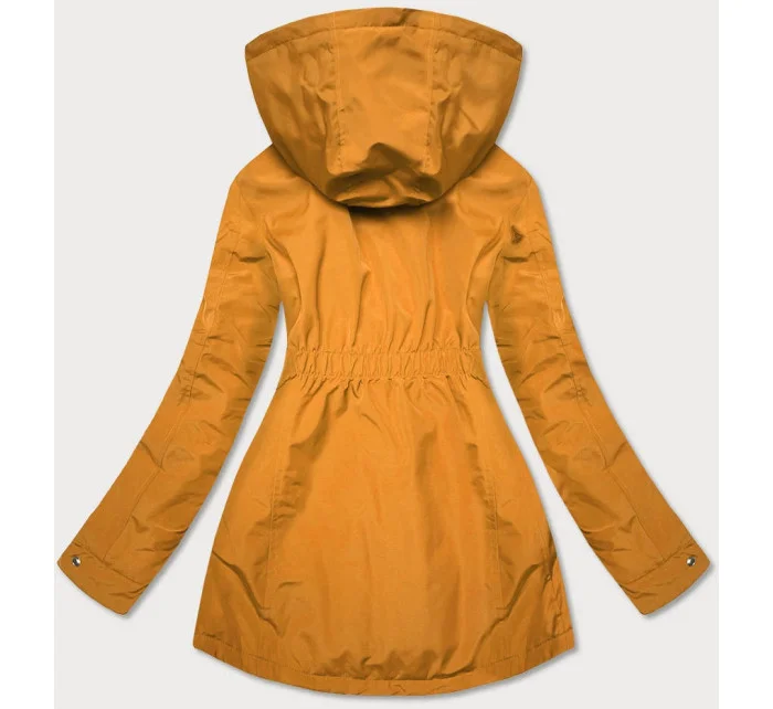 Dámska obojstranná bunda do pása v žlto-pepito farbe (M-163)