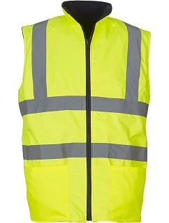 Yoko HV 008F Hi-Vis obojstranná fleecová vesta 79.008F hi vis yellow