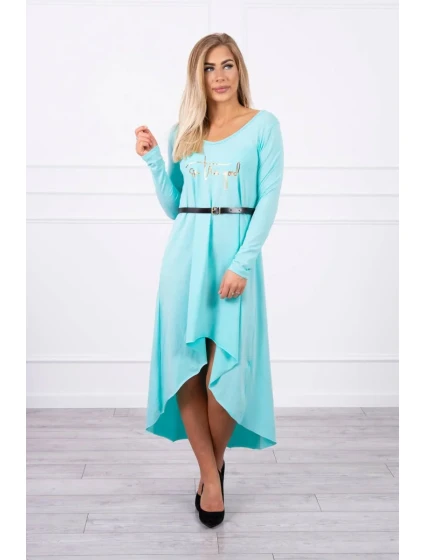 Šaty s ozdobným páskem a nápisem mint Šaty s ozdobným páskem a nápisem mint