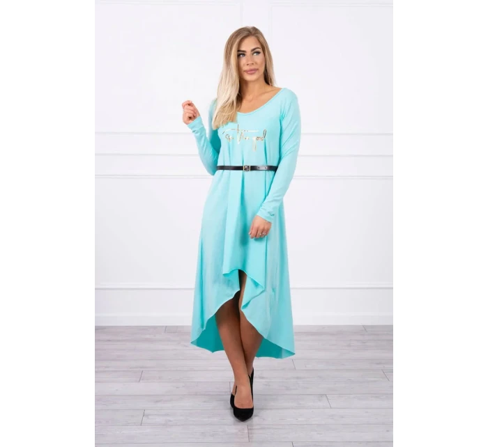 Šaty s ozdobným páskem a nápisem mint Šaty s ozdobným páskem a nápisem mint