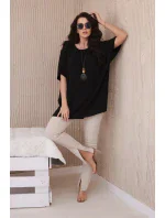 Oversized halenka s přívěskem černý