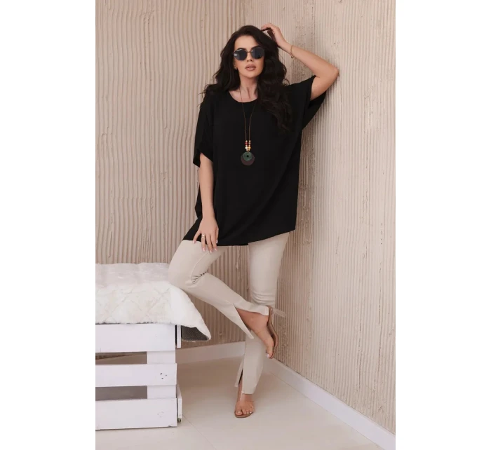 Oversized halenka s přívěskem černý