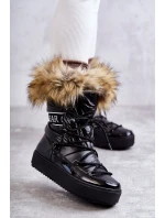 Dámské šněrovací boty do sněhu Černá model 21596340 - Boto Dámské šněrovací boty do sněhu Černá model 21596340 - Boto