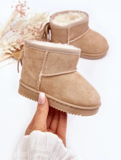 Dziecięce Ocieplane Botki Śniegowce Z Frędzlami Beżowe Mikyla