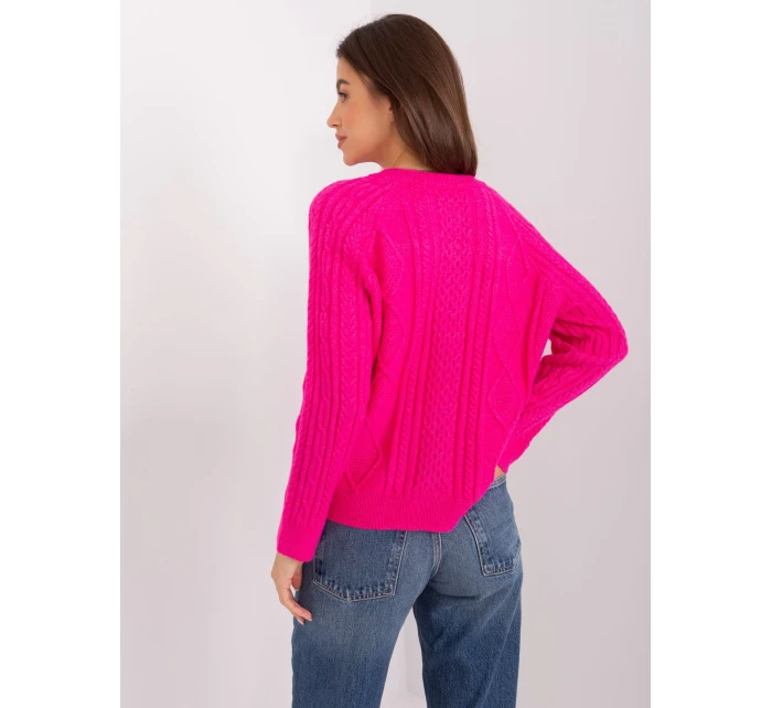 Sweter AT SW  fuksjowy model 18969954 - FPrice