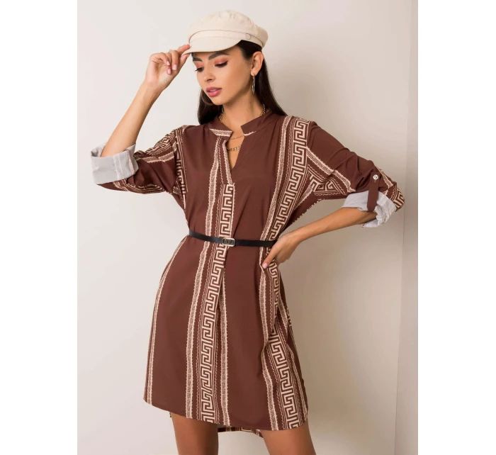 Šaty DHJ SK model 14829128 hnědá - FPrice Šaty DHJ SK model 14829128 hnědá - FPrice