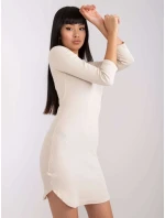 Šaty RV SK model 17338899 světle béžová - FPrice Šaty RV SK model 17338899 světle béžová - FPrice