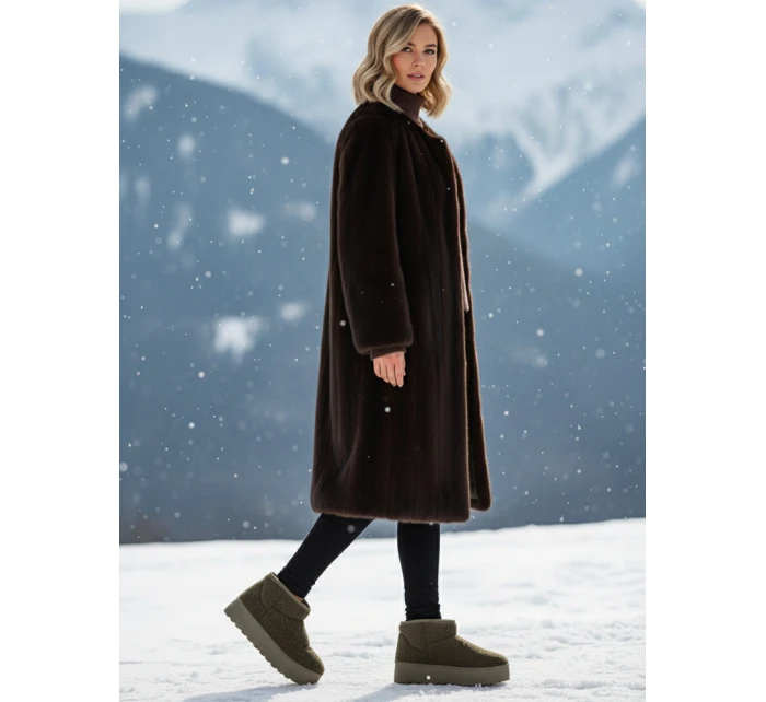 Dámske textilné snežnice s kožušinou zelené FashionStreet ZY1254