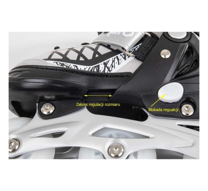 INLINE KORČULE-KORČULE NA KOLIESKOVÉ KORČULE 4V1 ENERO PRO LED 38-41 ŠEDÁ