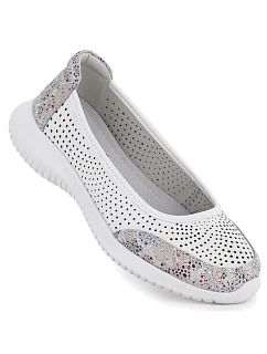 Dámske kožené otvorené biele topánky S.Barski 7036