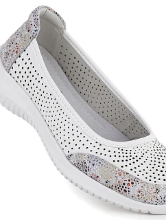 Dámske kožené otvorené biele topánky S.Barski 7036