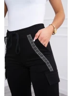 Bavlnené nohavice cargo čierne