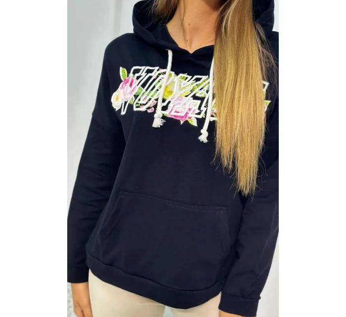 Mikina s nápisom Voyage čierny