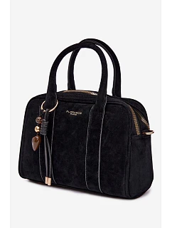 Eko semišová kabelka s přívěskem Černá model 22111552 - Flora&Co