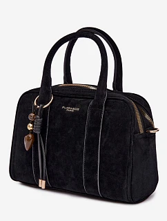 Eko semišová kabelka s přívěskem Černá model 22111552 - Flora&Co