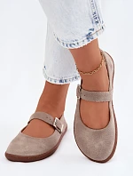 Balerínky Barefoot z prírodného semišu Zazoo 316 Cappuccino