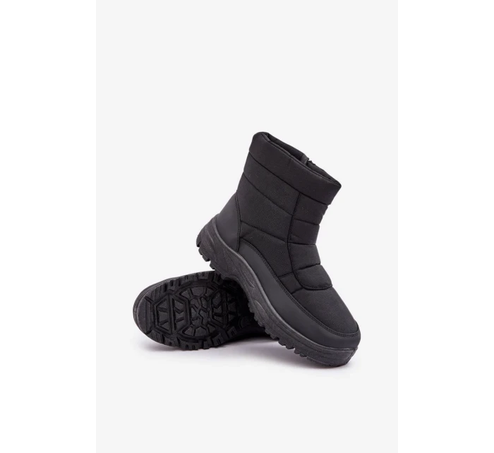 Pánske snehové topánky na zips s kožušinovou izoláciou čierne Linnora Pánske snehové topánky na zips s kožušinovou izoláciou čierne Linnora