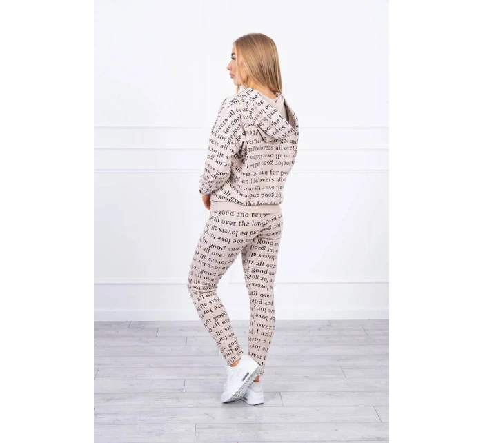 Dámská souprava s potiskem model 20318247 béžová - Kesi Dámská souprava s potiskem model 20318247 béžová - Kesi