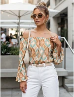 Dámská pruhovaná halenka hnědá Dstreet model 21974869 - FashionStreet