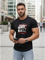 Tshirt męski z nadrukiem  czarny model 22156920 - FashionStreet