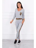 Sada s leopardím potiskem šedá Sada s leopardím potiskem šedá