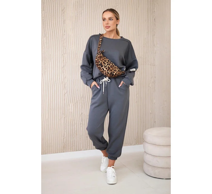 Súprava tepláky + nohavice butter fabric graphite Súprava tepláky + nohavice butter fabric graphite