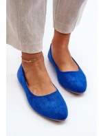 Dámské modré semišové baleríny model 21651619 - EVENTO